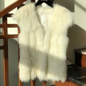 Off white rabbit fur vest